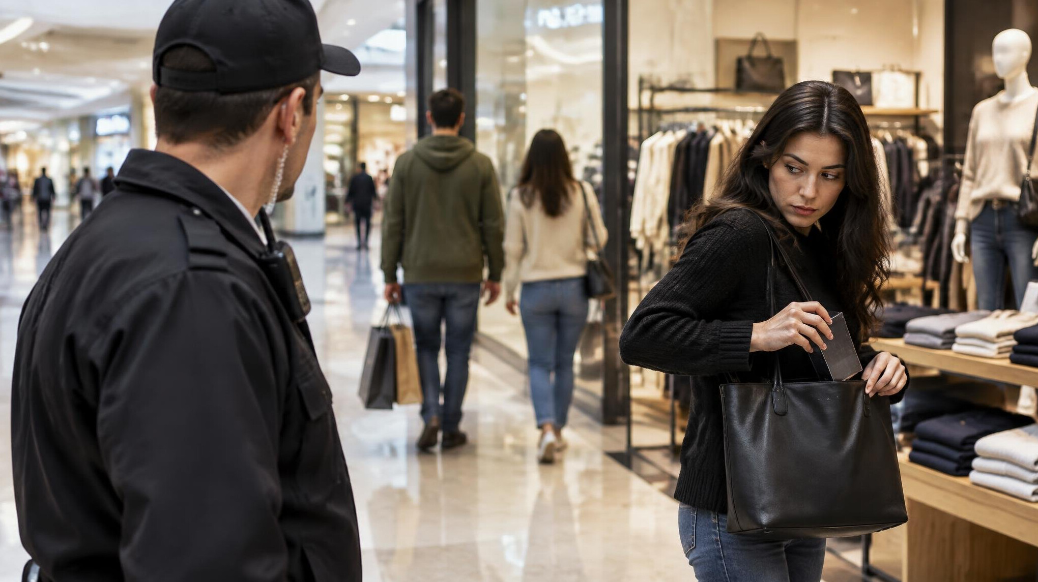 store detective watching shoppers